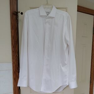 Calvin Klein White Dress Shirt Classic Formal Wear